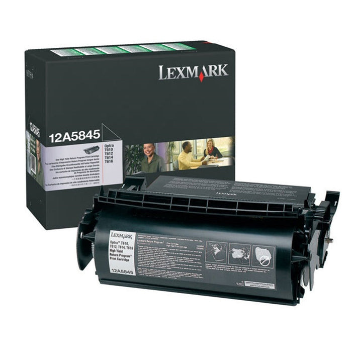 Lexmark 12A5845 Black High Yield Return Program Toner Cartridge
