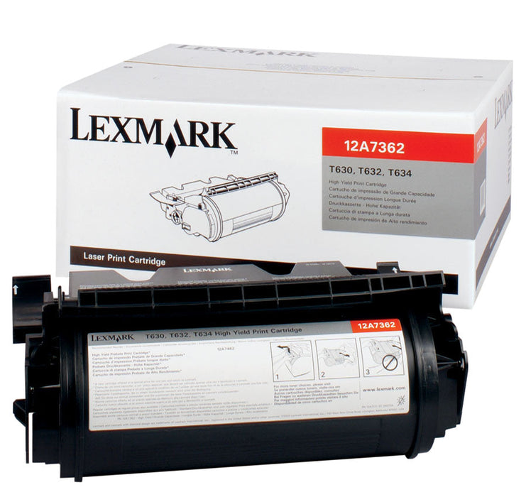 Lexmark 12A7362 Black High Yield Toner Cartridge
