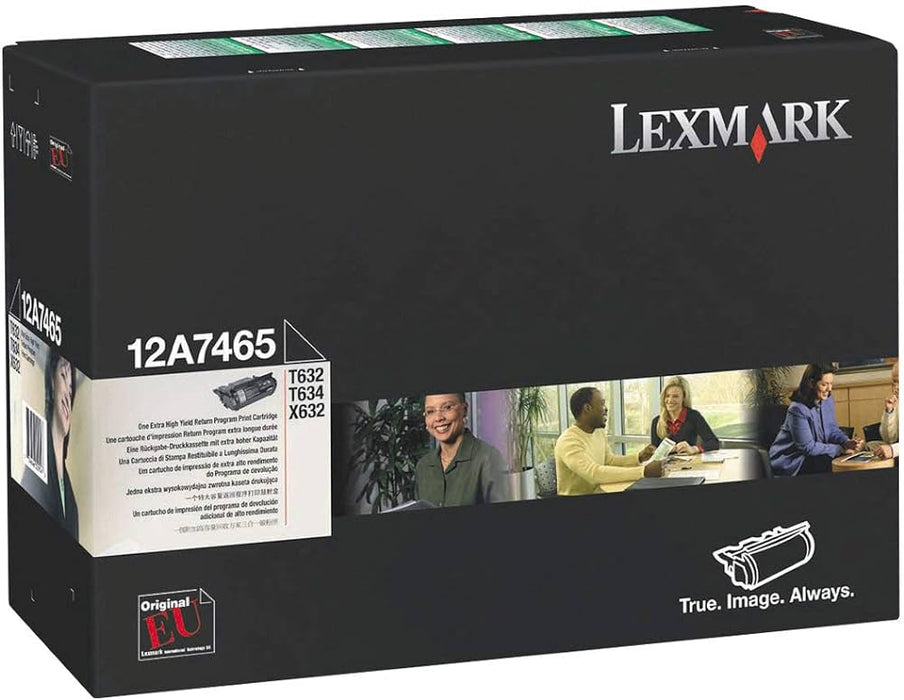 Lexmark 12A7465 Black Extra High Yield Return Program Toner Cartridge