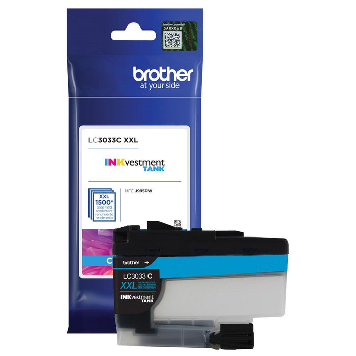 Brother LC3033CS Cyan Super High-Yield INKvestment Tank Original Ink Cartridge