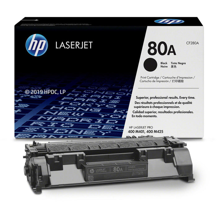 HP 80A CF280A Black Standard Yield Original LaserJet Toner Cartridge – 2,700 Pages