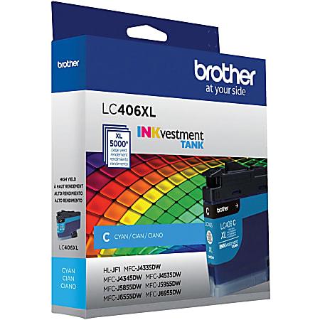 Brother LC406XLCS High-Yield Cyan INKvestment Tank Ink Cartridge — 5,000 Pages