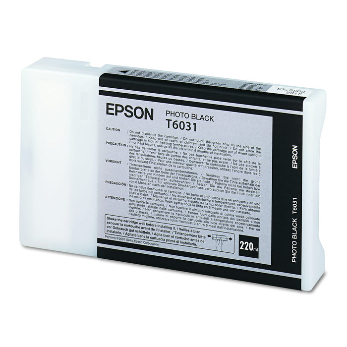 Epson T603100 T6031 Photo Black UltraChrome K3 Ink Cartridge – 220 mL