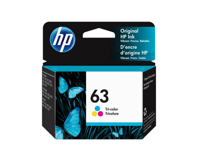 HP 63 F6U61AN Tri-Color Standard Yield Original Ink Cartridge