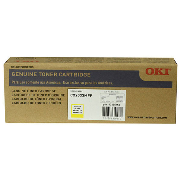 OKI 43865765 Yellow Toner Cartridge