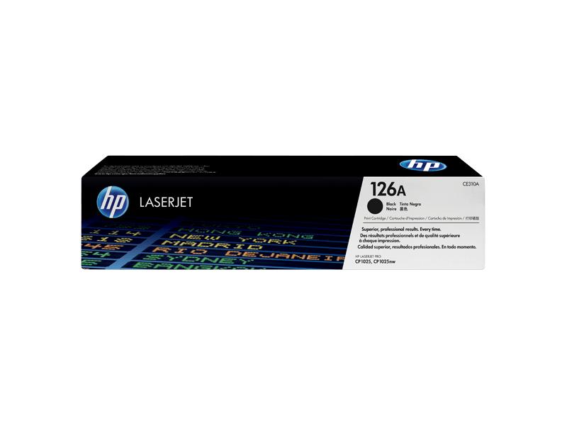 HP 126A CE310A Black Standard Yield Original LaserJet Toner Cartridge – 1,200 Pages