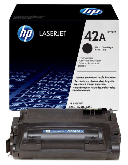 HP 42A Q5942A Black Standard Yield Original LaserJet Toner Cartridge – 10,000 Pages