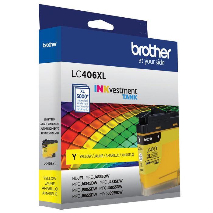 Brother LC406XLYS High-Yield Yellow INKvestment Tank Ink Cartridge — 5,000 Pages