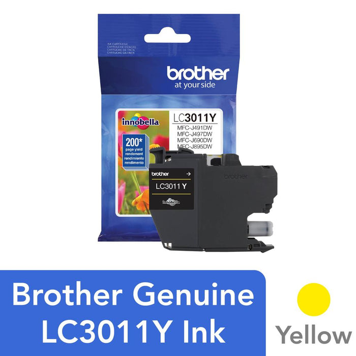 Brother LC3011Y Yellow Standard-Yield Original Ink Cartridge