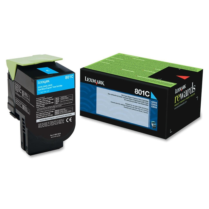 Lexmark 80C10C0 Cyan Return Program Toner Cartridge