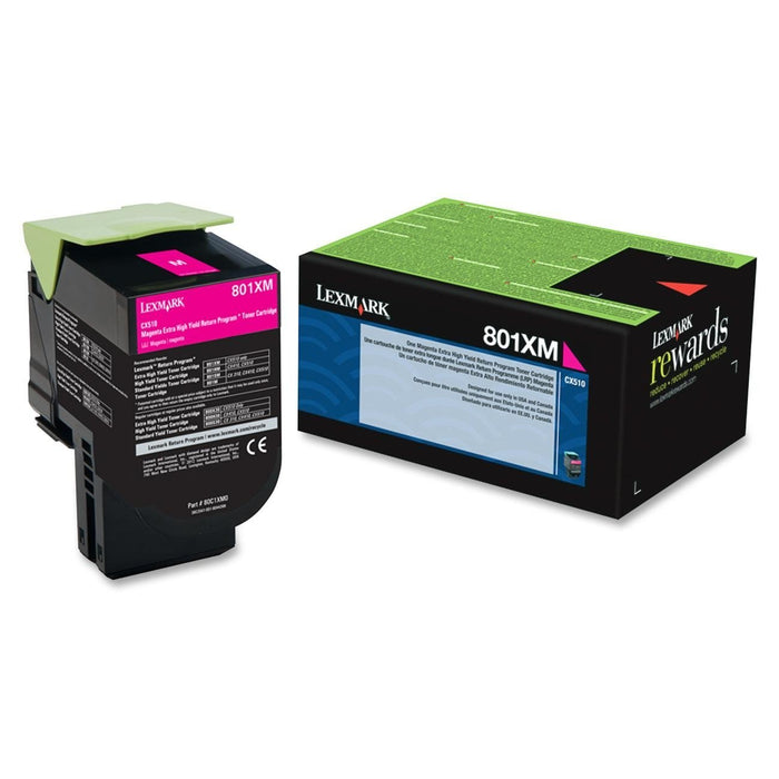Lexmark 80C1XM0 Magenta Extra High Yield Return Program Toner Cartridge