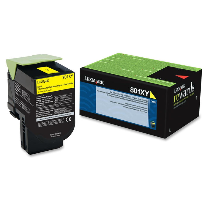 Lexmark 80C1XY0 Yellow Extra High Yield Return Program Toner Cartridge