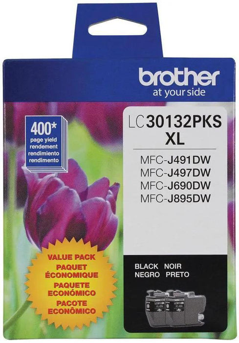 Brother LC30132PKS Black High-Yield Original Ink Cartridge 2-Pack