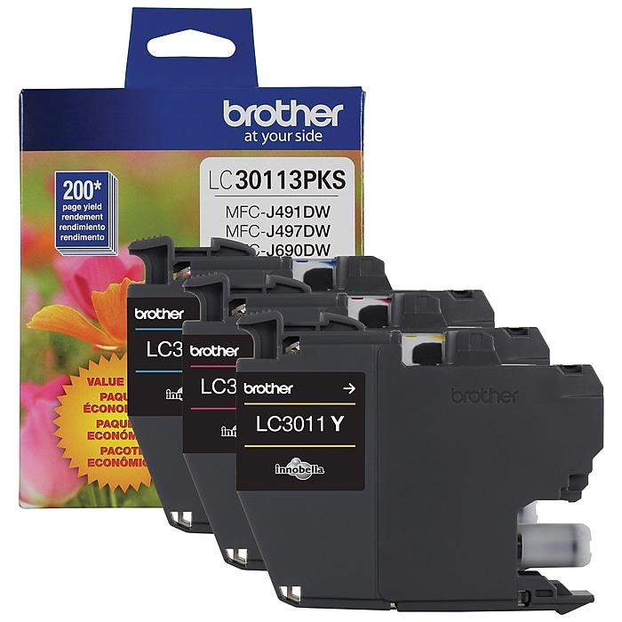 Brother LC30113PKS Standard-Yield CMY Original Ink Cartridge 3-Pack