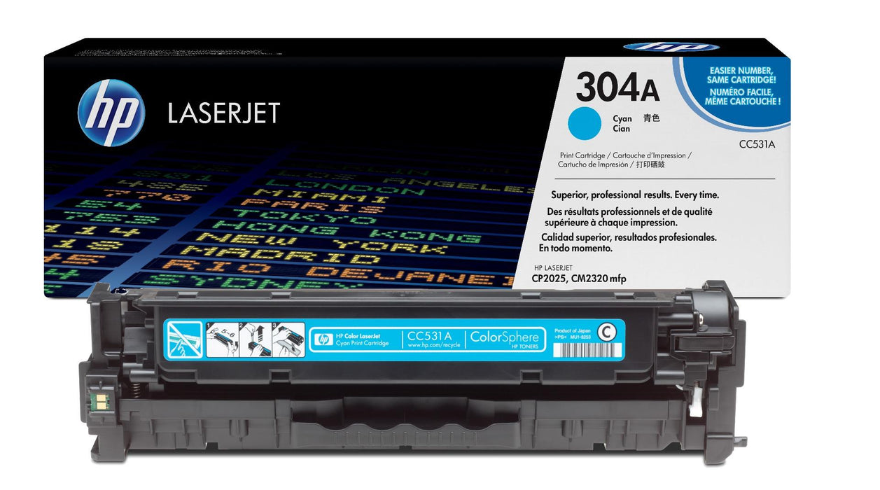 HP 304A CC532A Yellow Standard Yield Original LaserJet Toner Cartridge – 2,800 Pages
