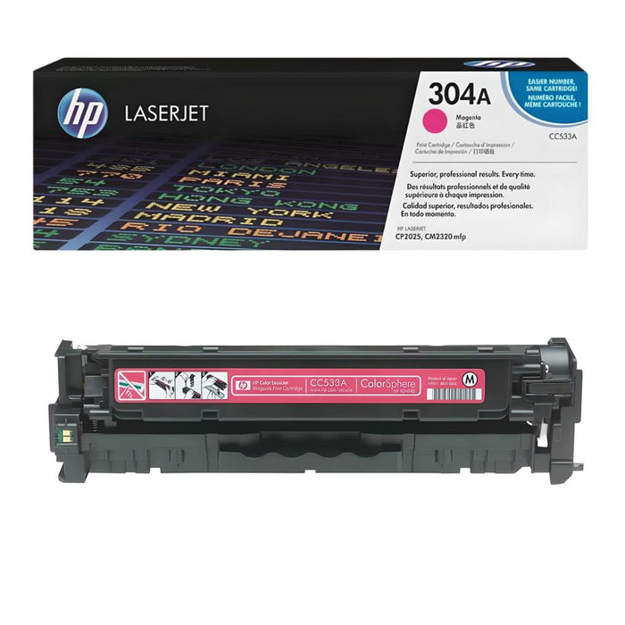HP 304A CC533A Magenta Standard Yield Original LaserJet Toner Cartridge – 2,800 Pages