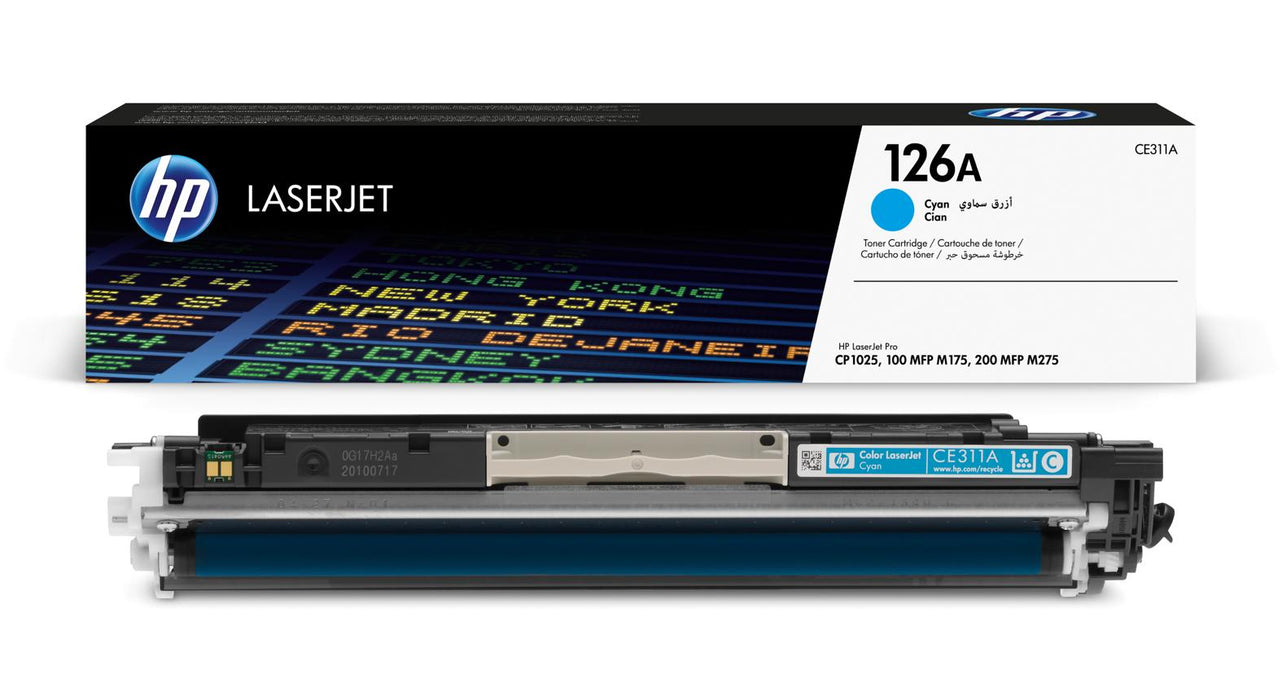 HP 126A CE311A Cyan Standard Yield Original LaserJet Toner Cartridge – 1,000 Pages