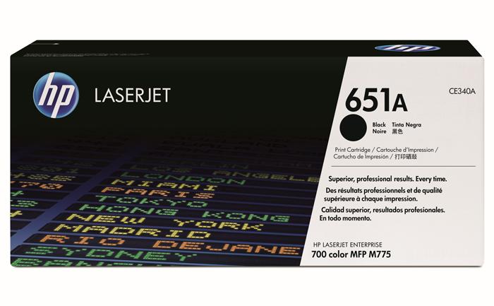 HP 651A CE340A Black Standard Yield Original LaserJet Toner Cartridge