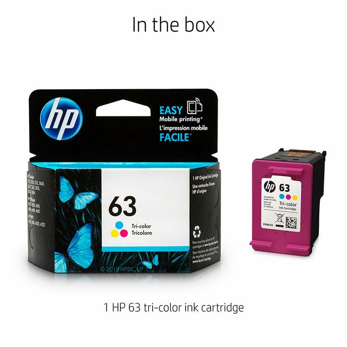 HP 63 F6U61AN Tri-Color Standard Yield Original Ink Cartridge