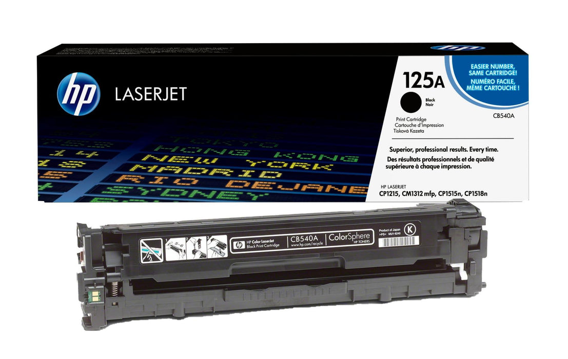 HP 125A CB540A Black Standard Yield Original LaserJet Toner Cartridge – 2,200 Pages