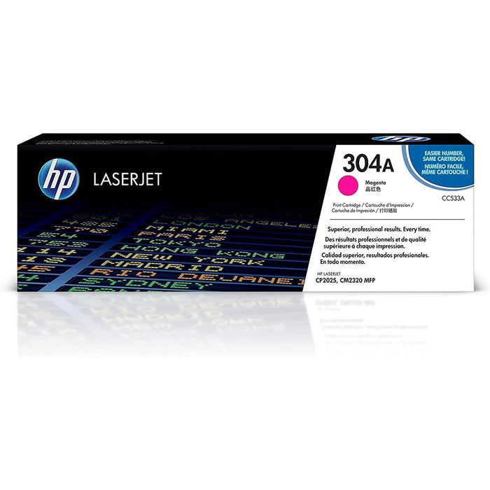 HP 304A CC533A Magenta Standard Yield Original LaserJet Toner Cartridge – 2,800 Pages
