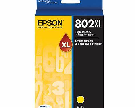 Epson 802XL T802XL420-S Yellow High Yield DURABrite Ultra Ink Cartridge