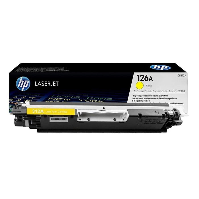HP 126A CE312A Yellow Standard Yield Original LaserJet Toner Cartridge – 1,000 Pages