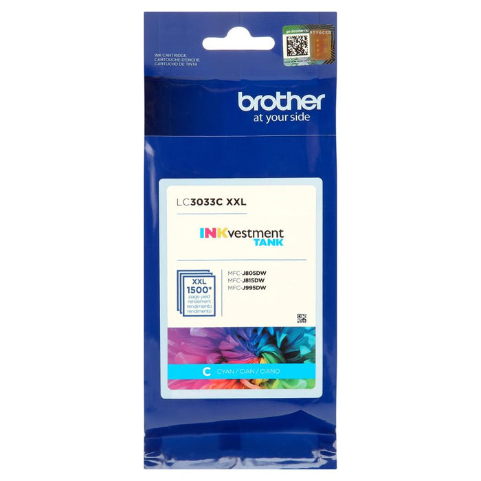 Brother LC3033CS Cyan Super High-Yield INKvestment Tank Original Ink Cartridge