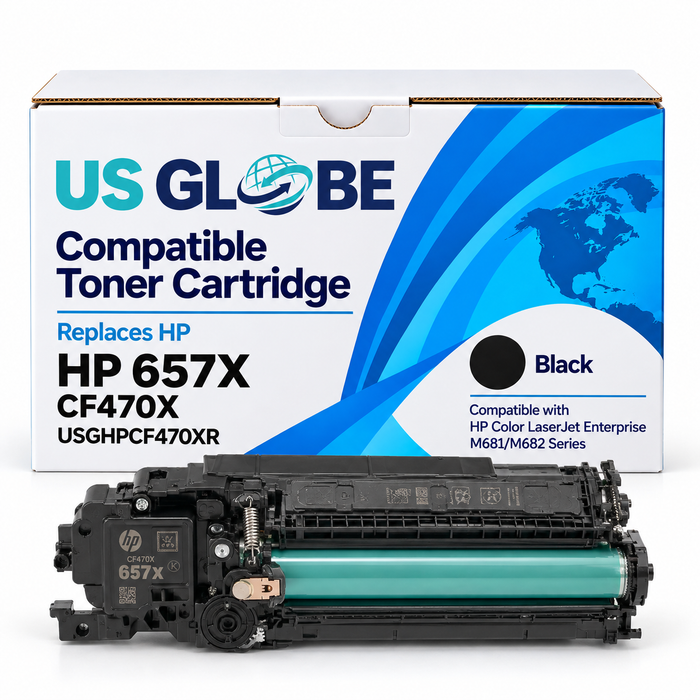 Globe USGHPCF470XR Black High-Yield Remanufactured Compatible Non-OEM Toner Cartridge