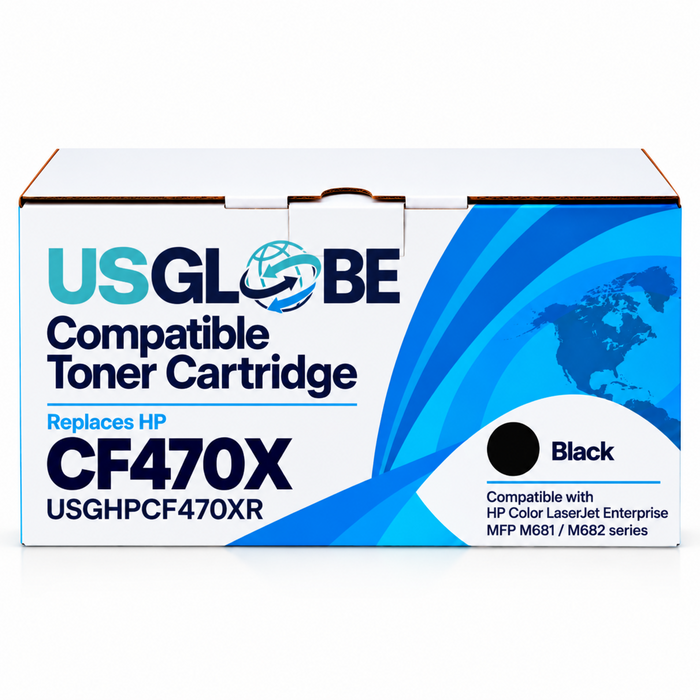US Globe USGHPCF470XR Black High-Yield Remanufactured Compatible Non-OEM Toner Cartridge