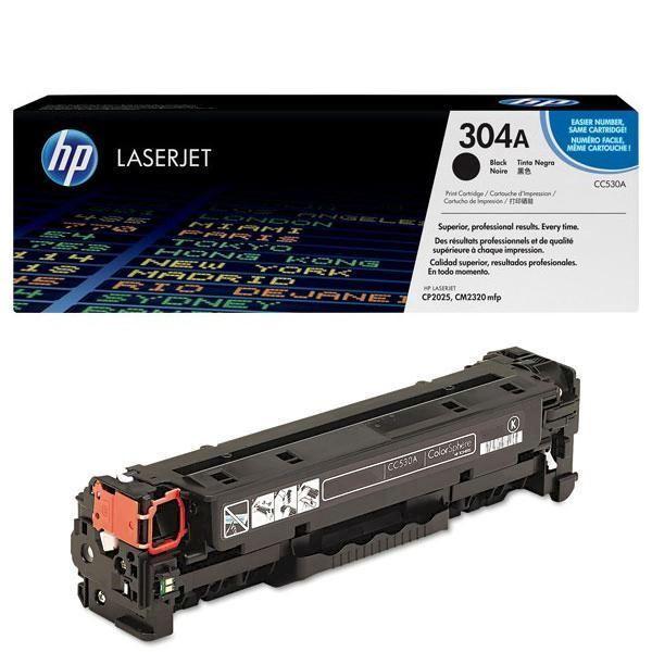 HP 304A CC530A Black Standard Yield Original LaserJet Toner Cartridge – 3,500 Pages