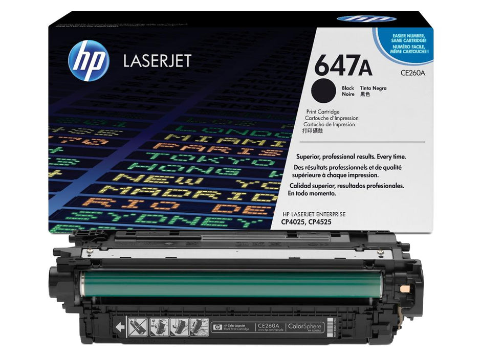 HP 647A CE260A Black Standard Yield Original LaserJet Toner Cartridge