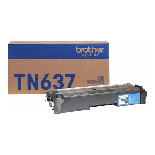 Brother TN637C Cyan genuine toner cartridge