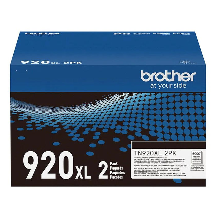 Brother TN920XL2PK high-yield black toner twin pack genuine retail box