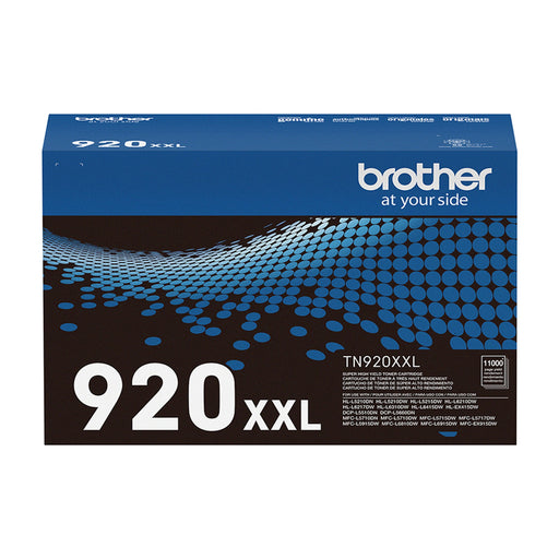 Brother TN920 Series TN920XXL Black Super High-Yield Original Toner Cartridge - Up to 11,000 Pages - box plus product