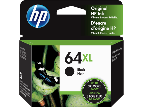 HP 64XL High-Yield Black Original Ink Cartridge — N9J92AN