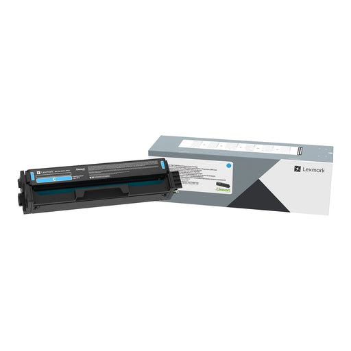 Lexmark C330H20 cyan high-yield toner cartridge and retail box