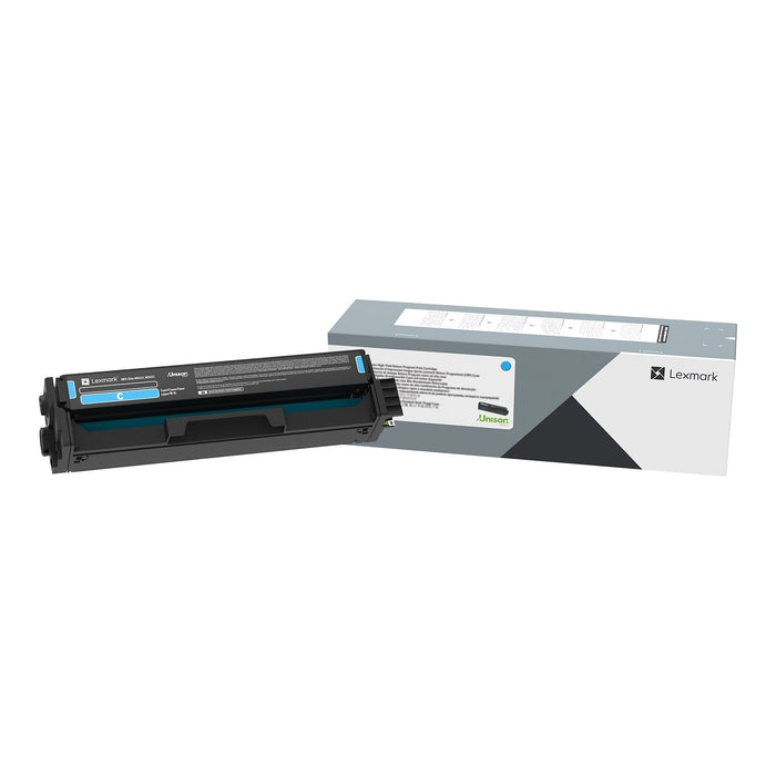 Lexmark C330H20 cyan high-yield toner cartridge and retail box