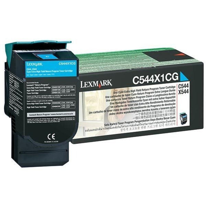 Lexmark C544X1CG Cyan Extra High Yield Return Program Toner Cartridge