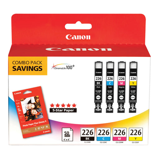 Canon 4546B007 CLI-226 Four-Color Original Ink and Photo Paper Pack