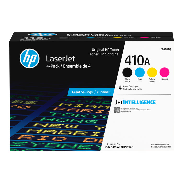 HP CF410AQ Standard Yield Black/Cyan/Magenta/Yellow Original OEM Toner Cartridge