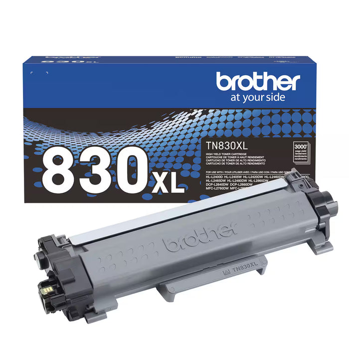 Brother TN830XL2PK Black High Yield Original Laser Toner Cartridge 2-Pack – 3,000 Pages Each / 6,000 Total
