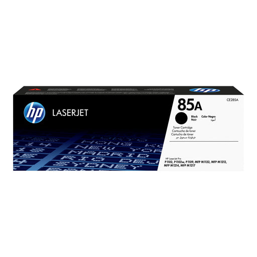 HP 85A CE285A black original LaserJet toner 1 cartridge retail box — packaging front