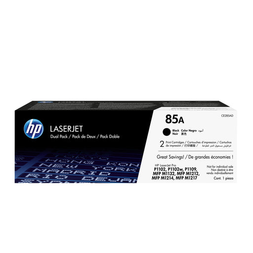 HP 85A CE285AD Black two-pack Original LaserJet toner cartridges