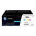 HP CF500AM 202A cyan magenta yellow 3-pack original toner cartridges