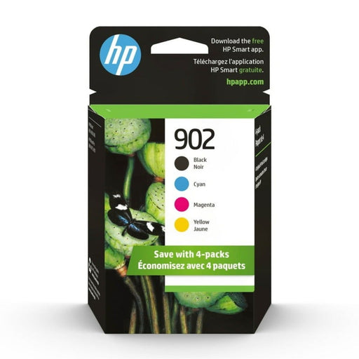 HP X4E05AN 902 black cyan magenta yellow standard-capacity original ink cartridge four-pack