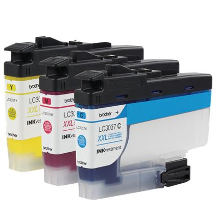 Brother LC30373PKS CMY Super High-Yield INKvestment Tank Original Ink Cartridge 3-Pack