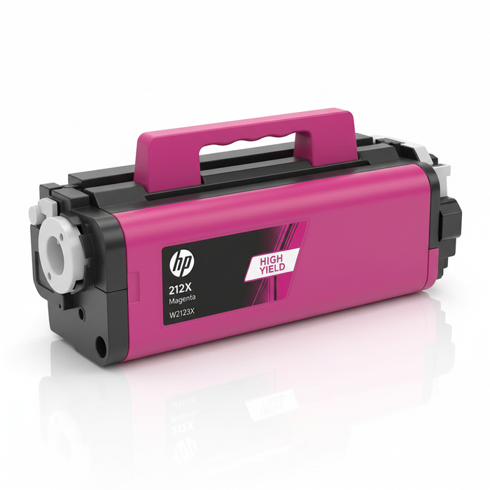 HP W2123X Magenta High Yield Toner Cartridge 212X side angle view