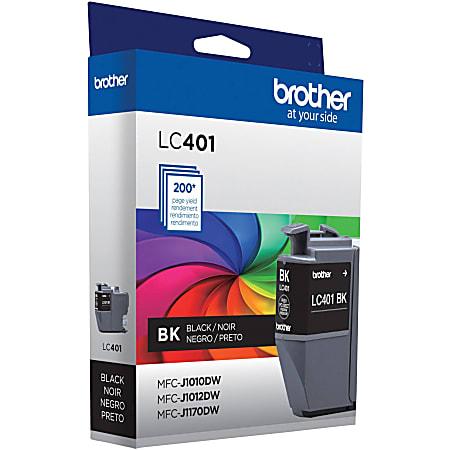 Brother LC401 LC401BKS Black Standard Yield Original Ink Cartridge – 200 Pages