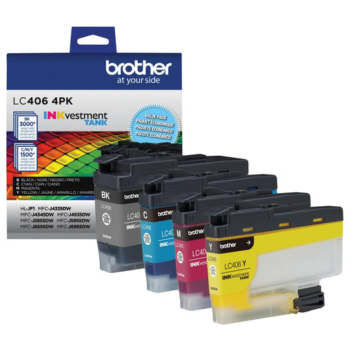 Brother LC4064PKS Black/Cyan/Magenta/Yellow Standard Yield Original INKvestment Tank ink cartridge 4-pack